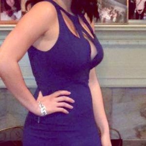 Short dress, Navy blue color.